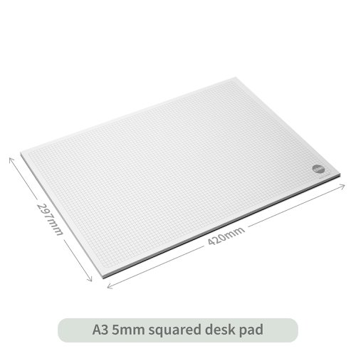 RHINO Desk Pad; 5mm Squared; A3; 90gsm FSC Paper; 50 Sheets (10 Pack) - Image 3