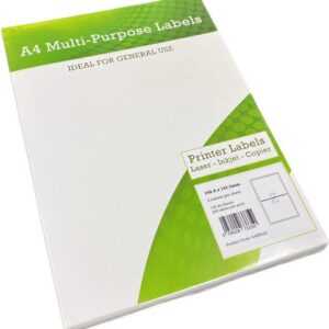 Alpa-Cartridge A4 Multipurpose Labels 2 Per Sheet 199.6 x 143.5mm (White) Pk of 100