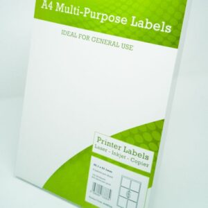 Alpa-Cartridge A4 Multipurpose Labels 6 Per Sheet 99.1 x 93.1mm (White) Pk of 100