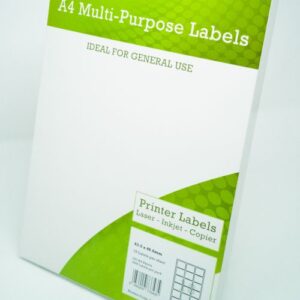 Alpa-Cartridge A4 Multipurpose Labels 18 Per Sheet 63.5 x 46.5mm (White) Pk of 100