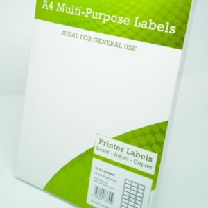 Alpa-Cartridge A4 Multipurpose Labels 24 Per Sheet 63.5 x 33.9mm (White) Pk of 100