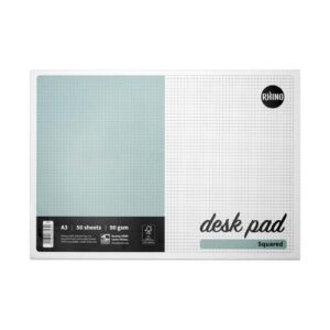 RHINO Desk Pad; 5mm Squared; A3; 90gsm FSC Paper; 50 Sheets (10 Pack)